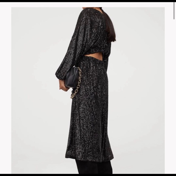 Hu0026M | Dresses | Hm Black Sequin Midi Dress | Poshmark